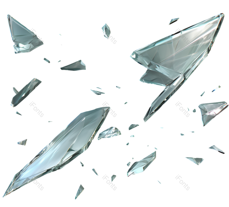 碎片图片,玻璃碎片元素,透明PNG,玻璃免抠素材